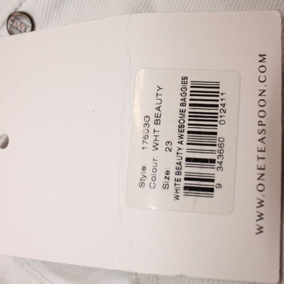 NWT One Teaspoon White Awesome Baggies Size 23 Distressed - Picture 5 of 6